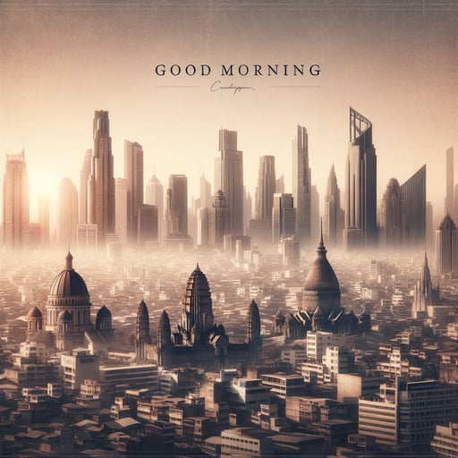 Good morning image of an inspiring urban landscape with skyscrapers and historical buildings at dawn.