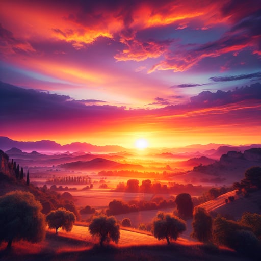 A stunning good morning image showcasing a serene, colorful natural landscape reflecting the warmth of a summer sunrise.