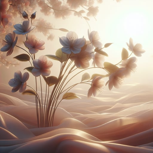 Graceful flowers bathed in the soft morning light, creating a tranquil and elegant good morning image.